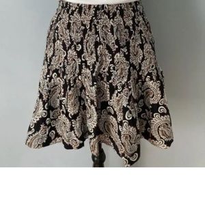 Anthropologie Fit and Flare Skirt Paisley Print With Pockets Women’s Large
